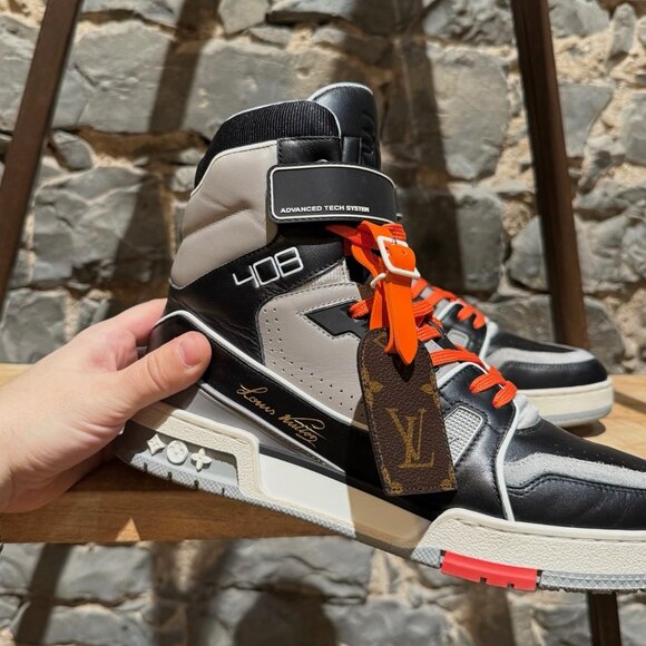Louis Vuitton Black Grey LV Trainer 408 High-top Sneakers - Picture 2 of 13